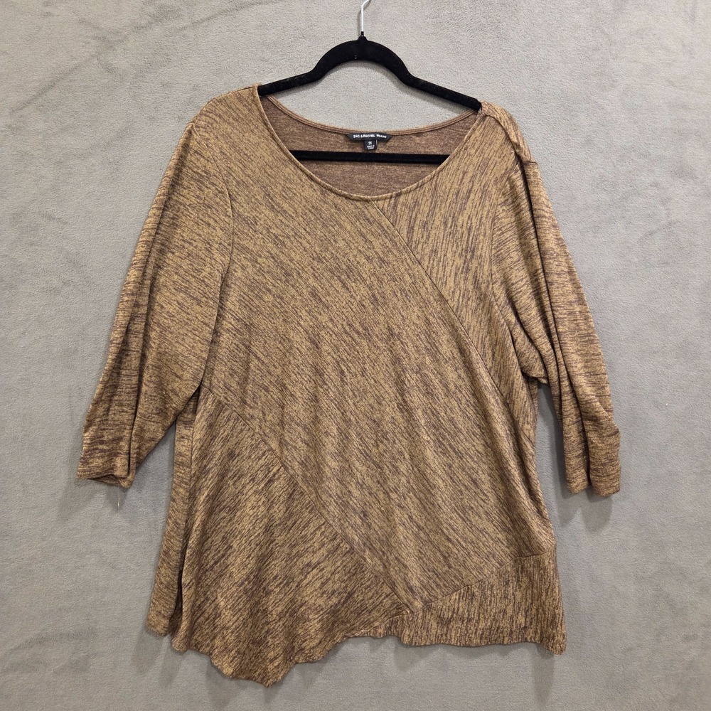 Zac‎ & Rachel Tunic Top Blouse Women's Size 2X  Asymmetrical Casual Modern Comfy